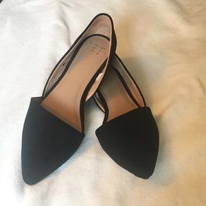 Black faux-suede flats by A New Day, size 8